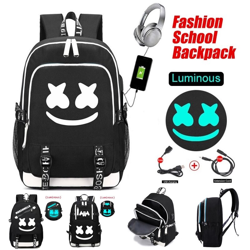 marshmello face backpack