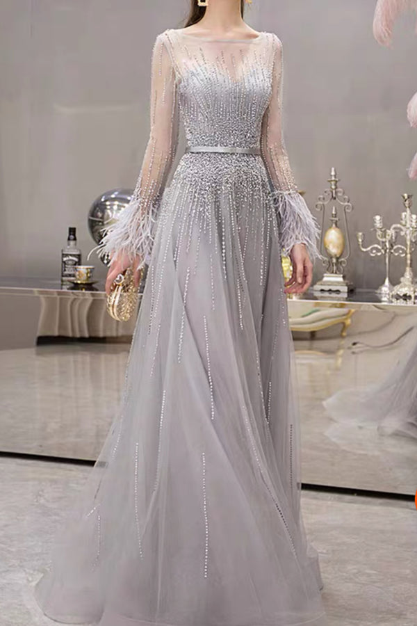 Portia and Scarlett PS23965 Silver Couture Evening Gown |  NorasBridalBoutiqueNY