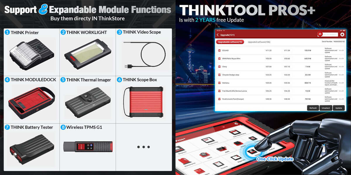 THINKCAR® Thinktool Pros+ All System ECU Programming OBD2 Diagnostic Scan Tool