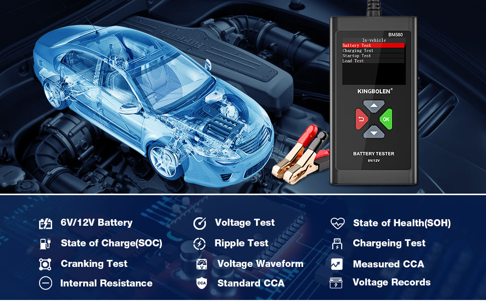 TEST BM580 ⚡ Testeur / Analyseur de Batterie Voiture / Moto