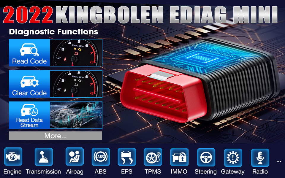 KINGBOLEN Ediag Mini All Systems OBD2 Scanner for iPhone & Android