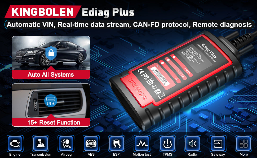 KINGBOLEN EDIAG Full System OBD2 Diagnostic Tool with All Brands Licen –  VXDAS Official Store