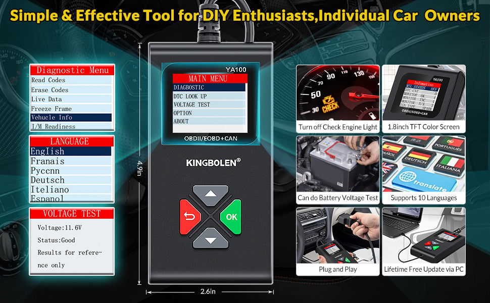 KINGBOLEN YA100 OBD2 Scanner