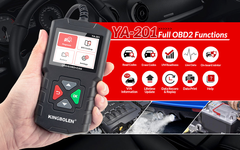 KINGBOLEN YA201 Enhanced OBD2 Scanner with Full OBD2 Functions