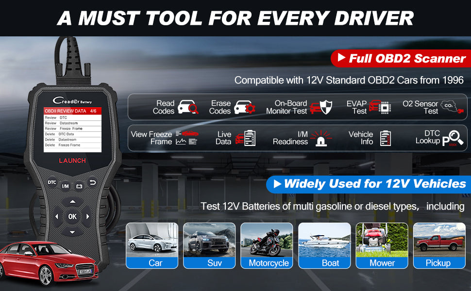 LAUNCH CRB3001 OBD2 Scanner and Battery Tester