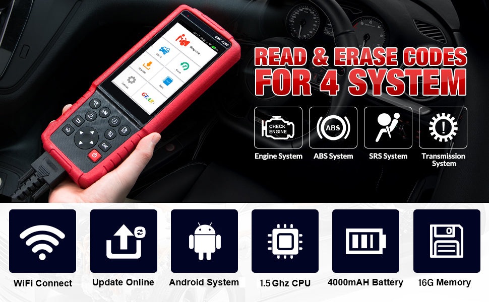 LAUNCH CRP429C OBD2 Scanner for 4 Systems with 11 Reset Functions