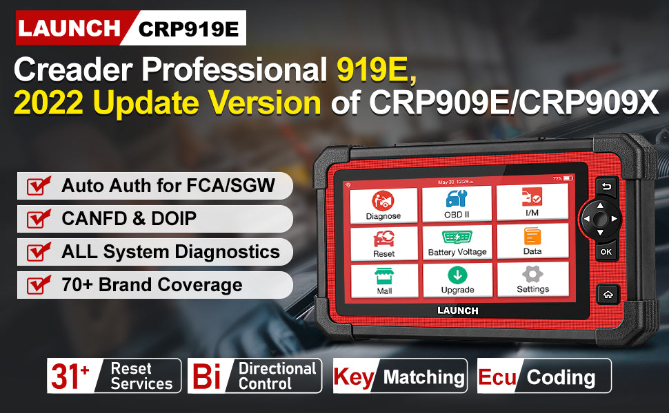 LAUNCH CRP919E CAN-FD OBD2 Sanner with Bi-directional Functions