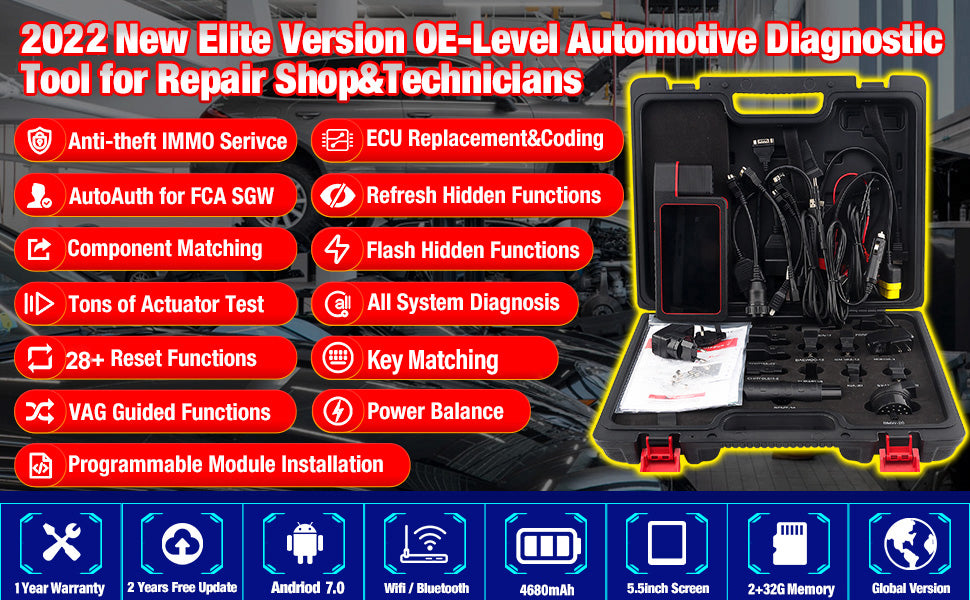 LAUNCH X431 Diagun V ECU Coding and Bidirectional Test OBD2 Scanner