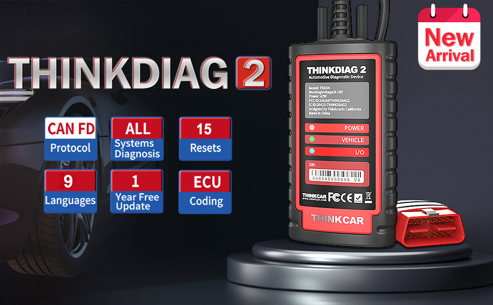 THINKDIAG 2 Bidirectional Diagnostic Tool All Brands Free OBD2 Scanner  Coding