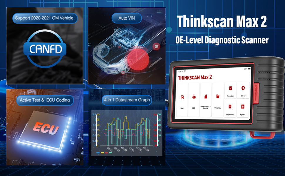 THINKCAR Thinkscan Max 2 All Systems CAN-FD OBD2 Scanner