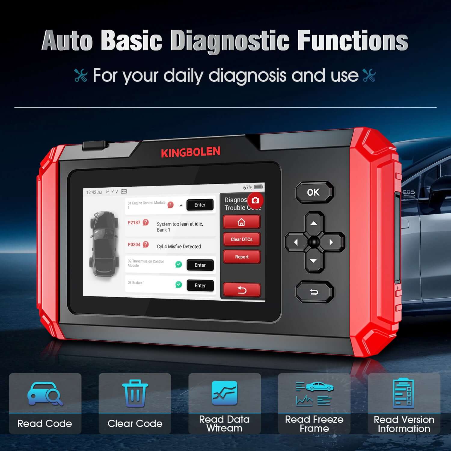  KINGBOLEN S800 OBD2 Scan Tool,ECM/at/ABS/SRS Scanner with 15  Reset,AutoVIN Car Diagnostic Tools ABS Bleed Oil SAS IMMO TPMS BMS AFS  Gearbox Service,Automotive Engine Code Reader Lifetime Free Update :  Automotive