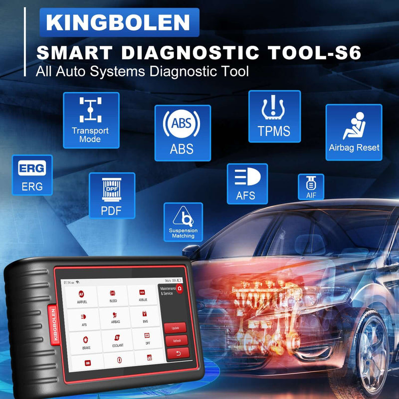 KINGBOLEN S6 OBD2 Scanner with 28 Reset Functions and Lifetime Free Update