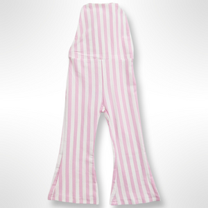 striped bell bottom jumpsuit