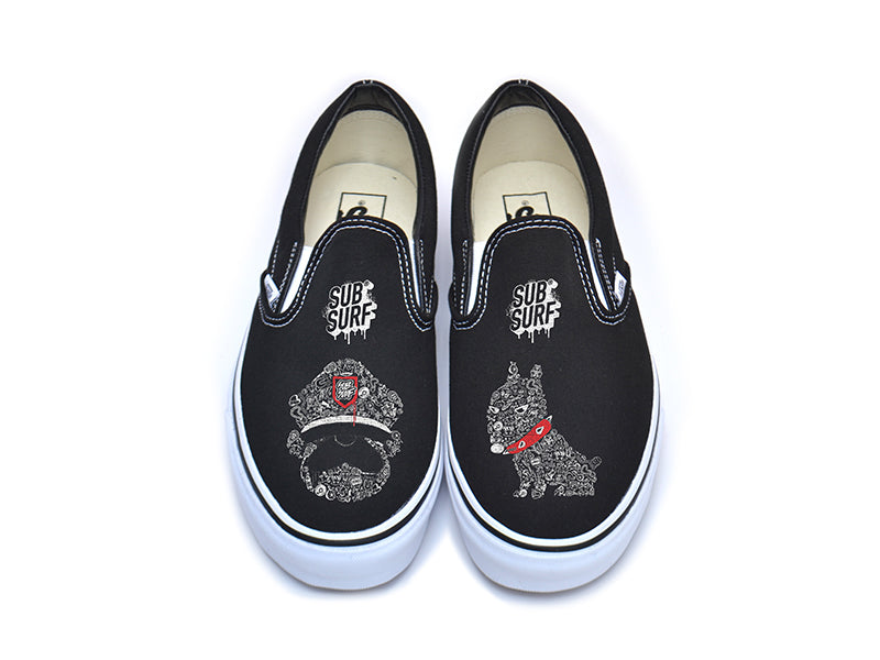 SUBSURF  Black Book- Guard and Dog Slip On Vans