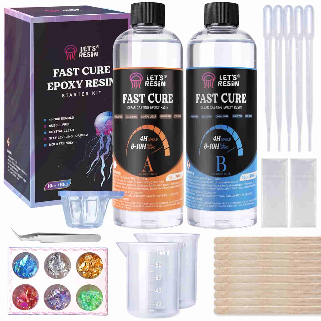 44oz Epoxy Resin Kit with Epoxy Mixer, Cups, Transfer Pipettes