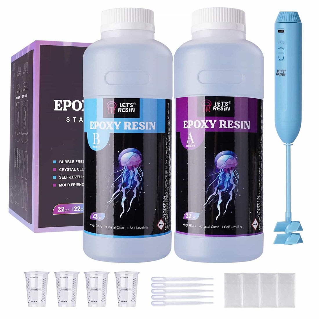 LET'S RESIN Epoxy Resin Kit Complet, 500ml Kit Resine Epoxy
