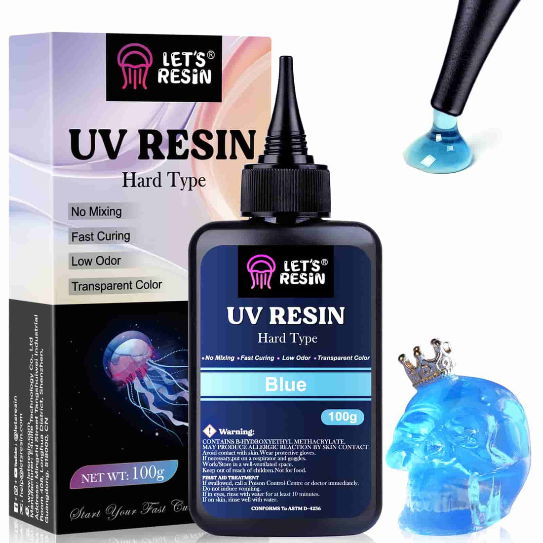 Upgraded UV Resin Kit with Light- 200G Clear Hard UV Cure Epoxy Resin Su