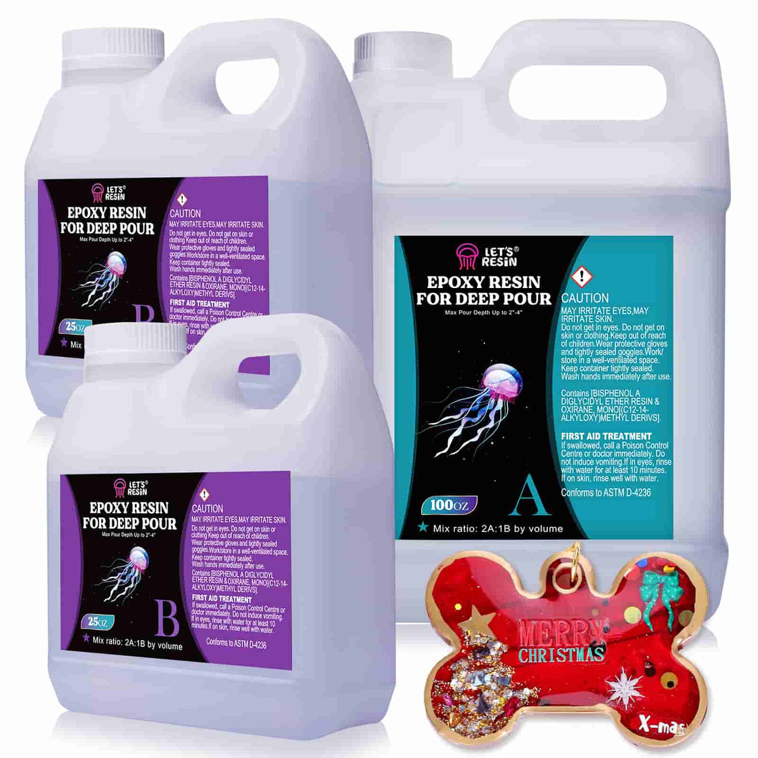 Extra Deep Pour Resin Epoxy Kit (2 to 4 inch Pours), 1.5 GL, UV Resistant,  Low Odor, Crystal Clear, Bubble Free, 2:1 Art Casting Resin, River Tables