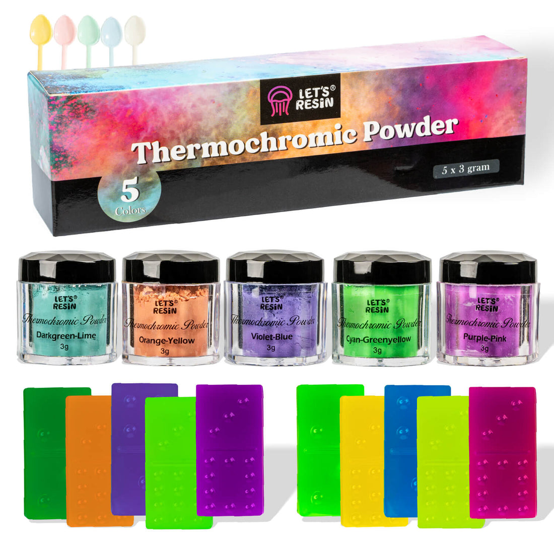 LET'S RESIN 12 Colors Glow in the Dark Pigment Powder,upgraded