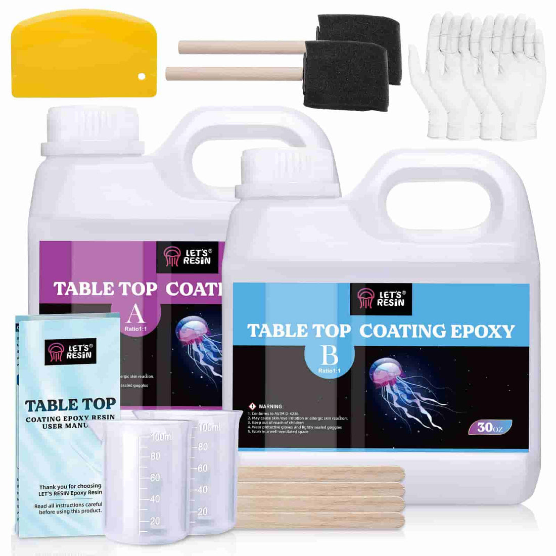  LET'S RESIN 80oz Crystal Clear Casting Resin Kit Bundle with  Deep Pour Epoxy Resin : Arts, Crafts & Sewing
