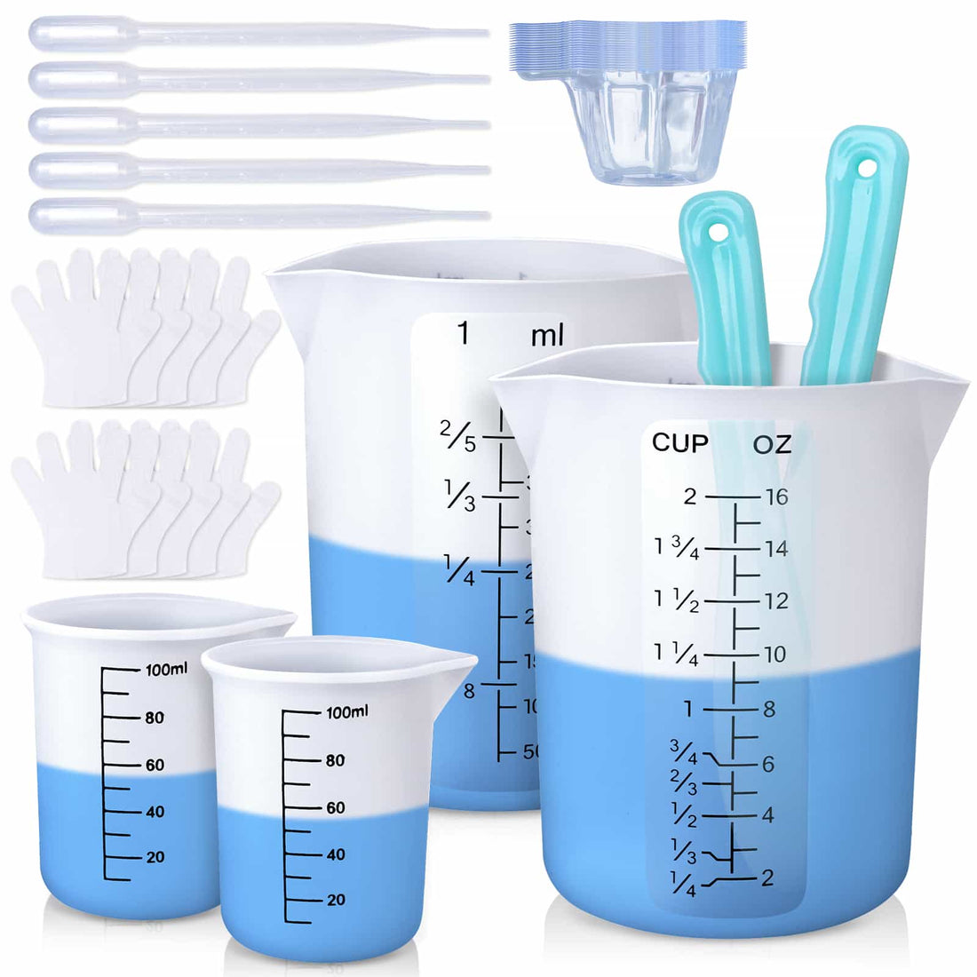 80pcs 8oz Disposable Measuring Cups for Epoxy Resin,Clear Plastic Mixing Cup with 80 Wooden Stirring Sticks for Resin, Stain, Paint Mixing