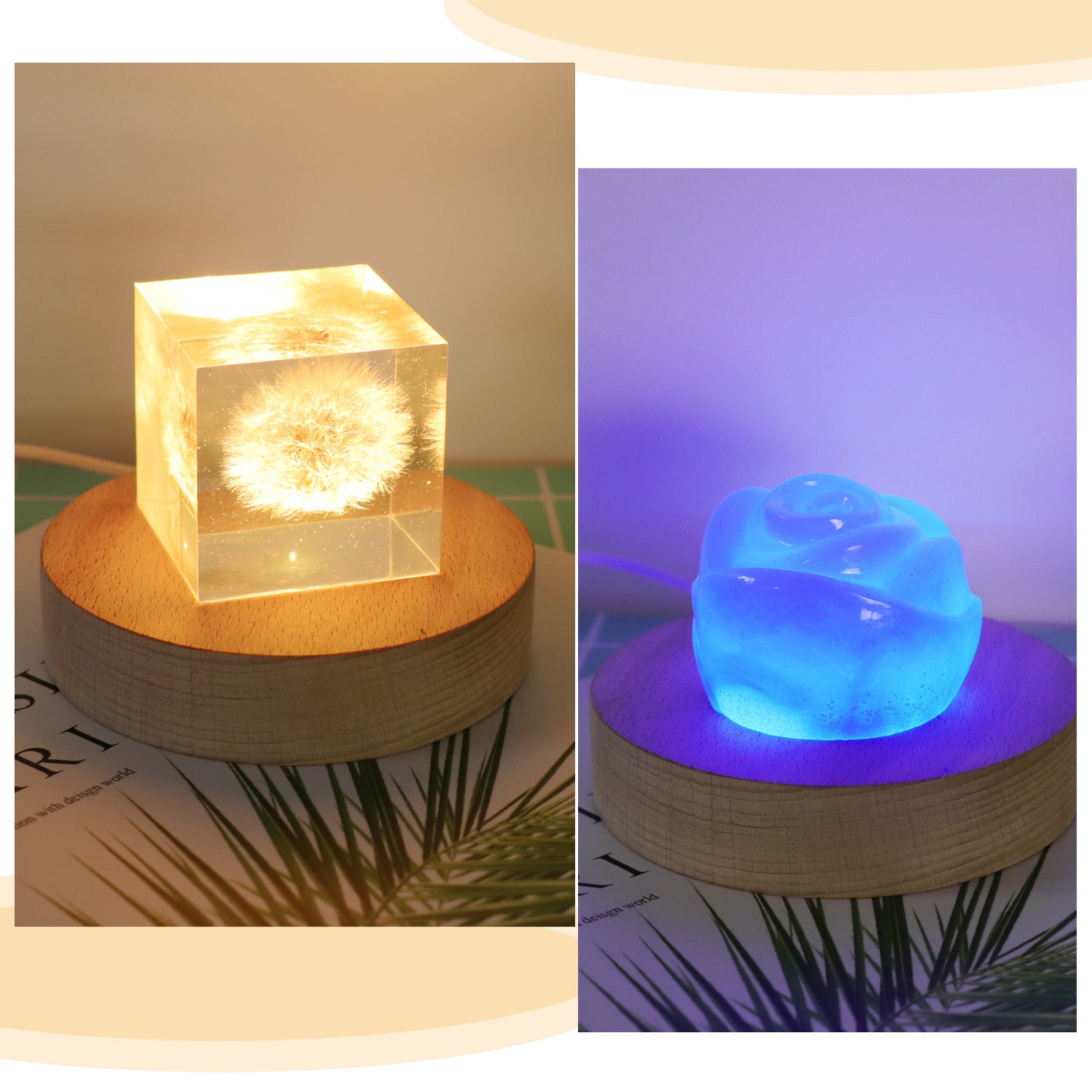 Led Lights Display Base 2pcs Wooden Lighted Base Stand — Let's Resin