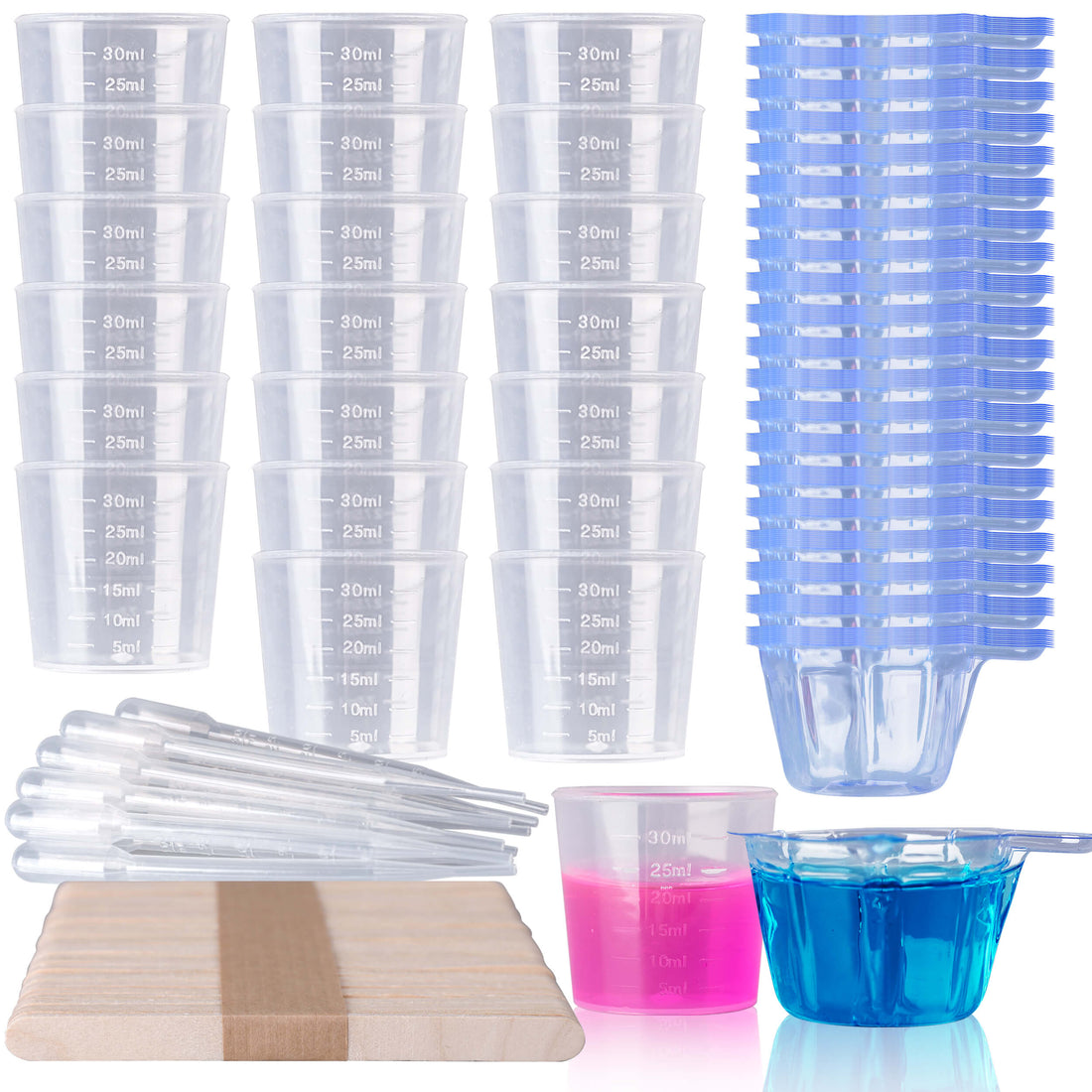 6 Pcs Silicone Measuring Cups for Resin, Silicone Measuring Cup Resin  Supplies with 600ml/20oz&100ml Resin Mixing Cups Silicone Stire Sticks and  Brushes for Resin Molds 600ml+100ml