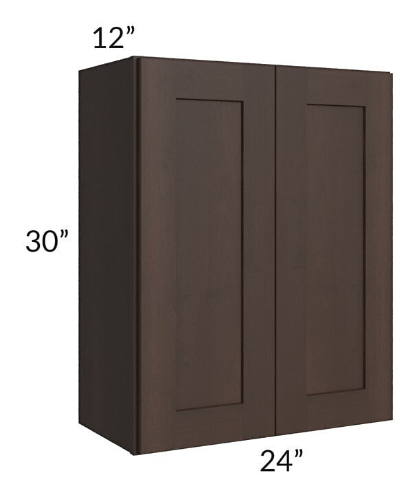 Dark Chocolate Shaker 24x30 Wall Cabinet Morris Building Supply