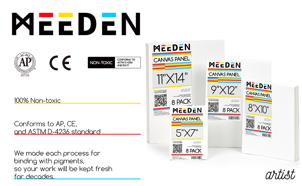 MEEDEN Premium Canvas Boards for Painting - MEEDEN Art 16 x 20 inch - 12 Pack
