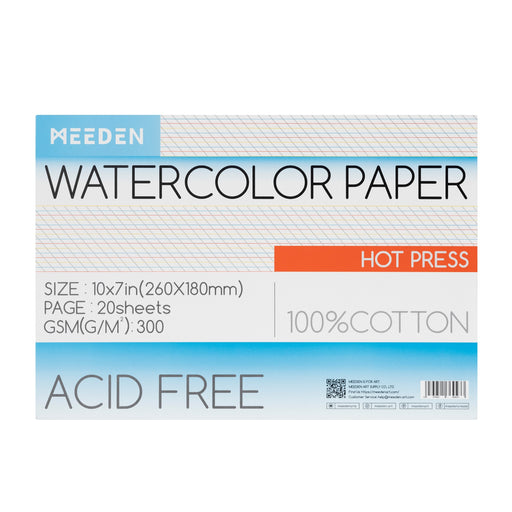 MEEDEN 10x7 Cold Press Watercolor Paper Pad 20 Sheets