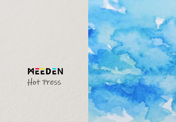 MEEDEN 10x7' Cotton Watercolor Paper Smooth Surface Watercolor Pad Hot Press 140lb/300gsm 20 Sheets