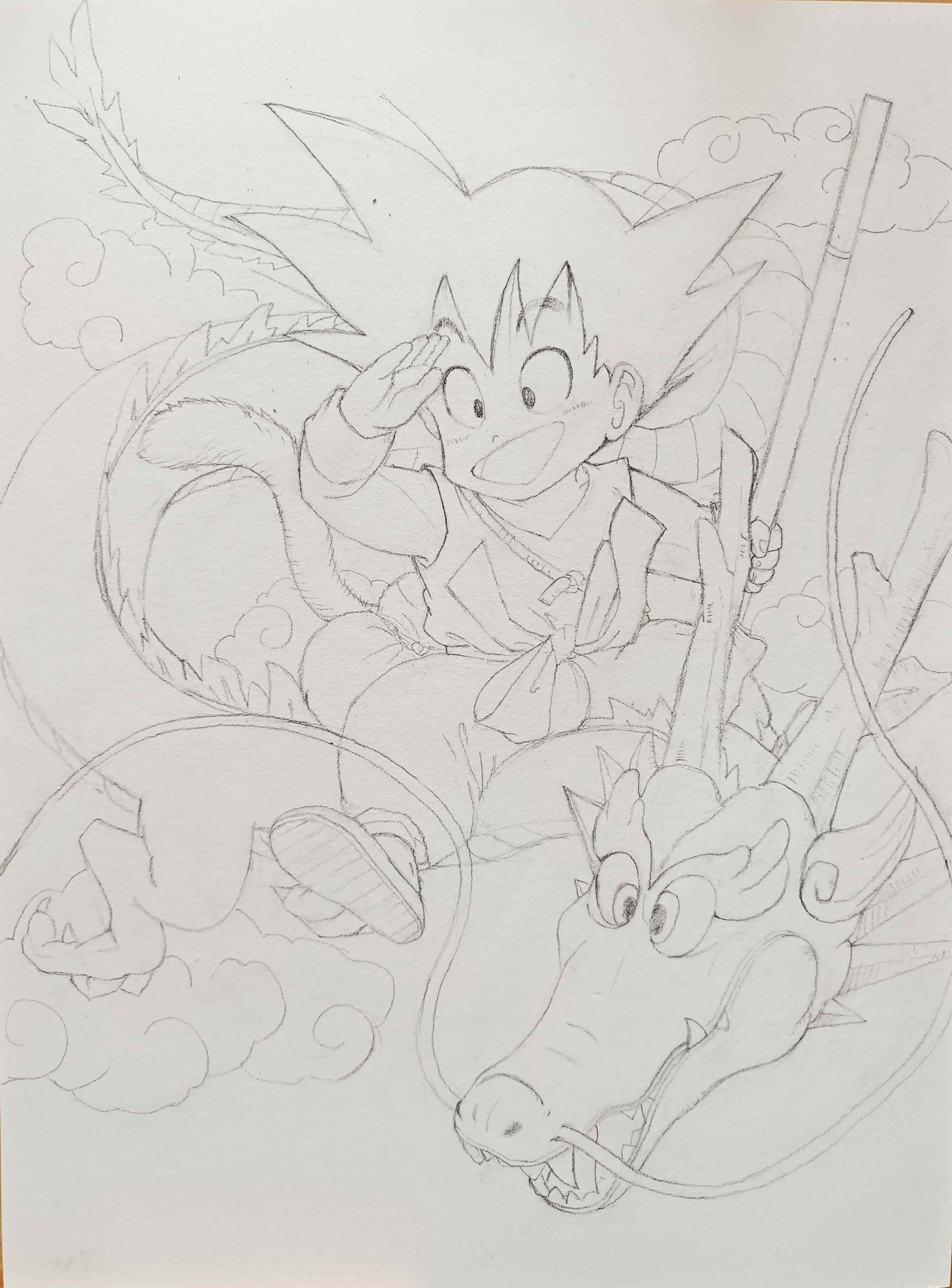 goku coloring pages - anime drawing easy