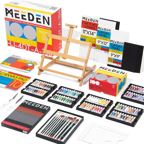 MEEDEN KIDS Deluxe Art Set 95 Pieces, Portable Drawing Kit with Wooden  Case