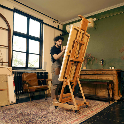 38 High Tabletop Wooden H-Frame Studio Easel - Artists Adjustable Painting  and Display Easel, 38” Easel - QFC