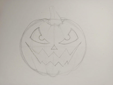 how to draw a Halloween pumpkin easy