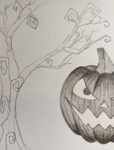 how to draw a halloween tree