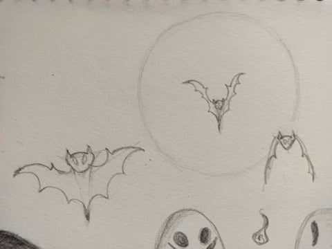 How to draw a bat