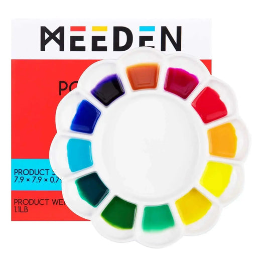MEEDEN Porcelain Watercolor Paint Palette Rose Designed Tray for Artist  Watercolor Gouache Painting Coloring, 6 inch in Diameter