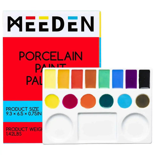  MEEDEN Large 32-Well Ceramic Watercolor Palette with Lid, Porcelain  Paint Palette for Watercolor Painting with Cover, Big Mixing Tray for  Artist, 12-3/5-Inch Square,White