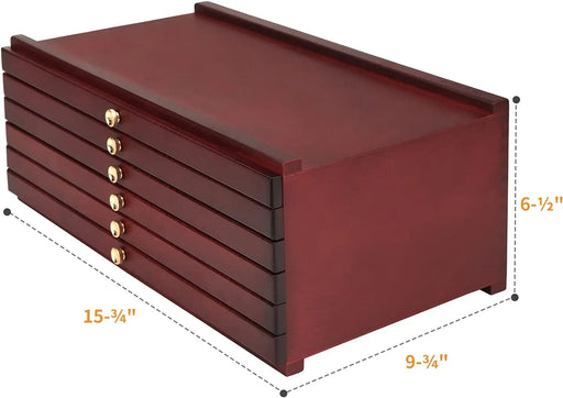 7 Elements 6 Drawer Beechwood Art Supply Storage Box