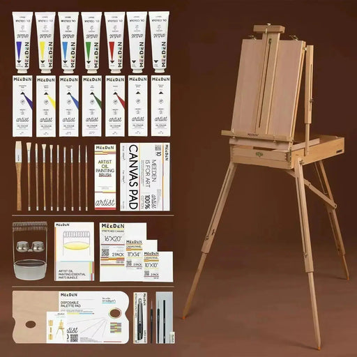 Arte en Casa-Estuche con 12 pinceles sinteticos profesionales para acrilico  acuarela y oleo MEEDEN Premium Artist