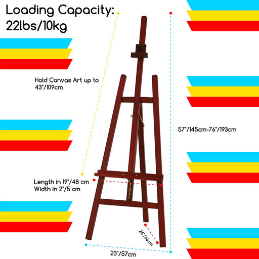  2 Pcs 59 Inch Tall Wooden Easel Stand for Painting