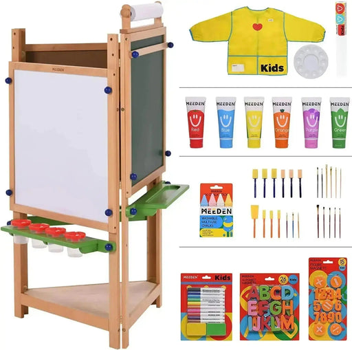 MEEDEN Easel for Kids, Art Easel, Kids Easel, Toddler Easel, Solid Pine  Wood Kids Art Easel, Toddler Drawing Board, Chalkboard and Magnetic White  Board for Kids - Blue - Yahoo Shopping