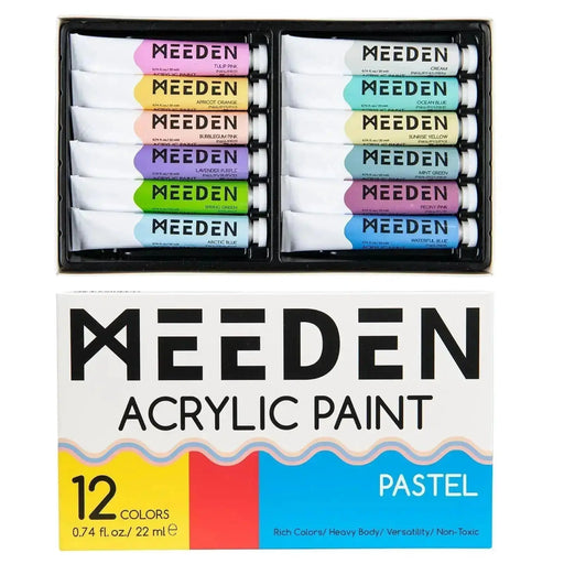 Versatile Non-Toxic Acrylic Paint Set - 14 Colors - Large Volume
