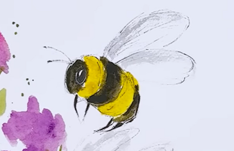 bumblebee watercolor