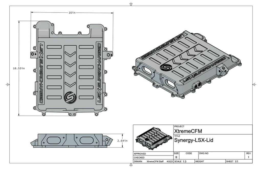 LSX Supercharger Lid for LSA/LS9