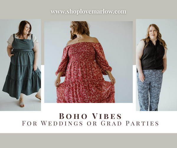 Three boho outfit ideas for weddings or grad parties