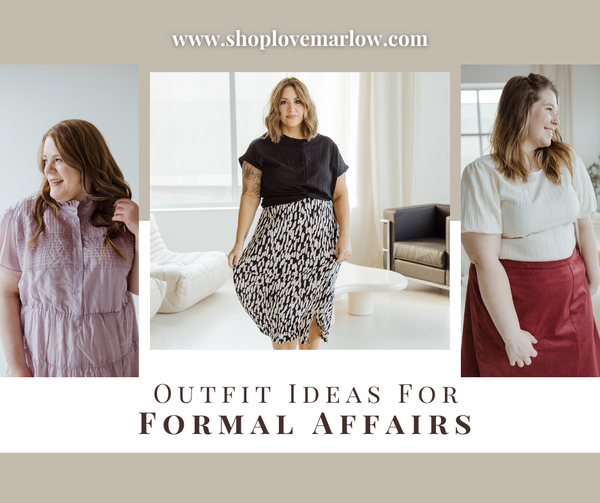 Three outfits for formal weddings