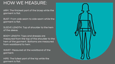 Size guide, how we measure