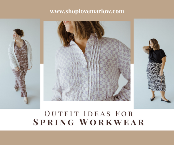 Spring workwear outfits that feature a printed style